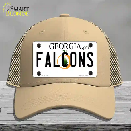 Falcons Georgia State Novelty License Plate Hat Mesh / Khaki