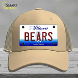 Bears Illinois State Novelty License Plate Hat Mesh / Khaki