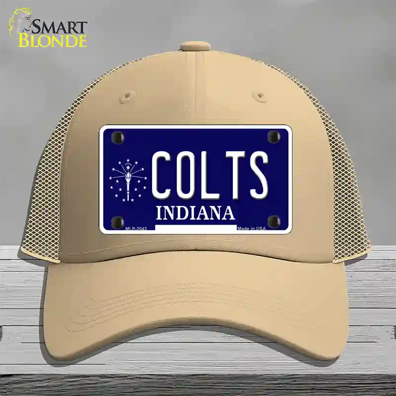 Colts Indiana State Novelty License Plate Hat Mesh / Khaki