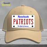 Patriots Massachusetts State Novelty License Plate Hat Mesh / Khaki