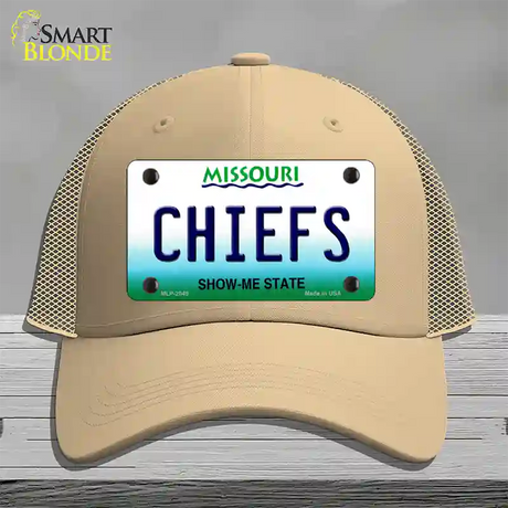 Chiefs Missouri State Novelty License Plate Hat Mesh / Khaki