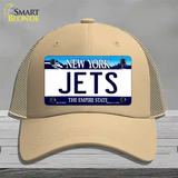 Jets New York State Novelty License Plate Hat Mesh / Khaki