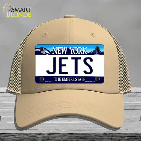 Jets New York State Novelty License Plate Hat Mesh / Khaki