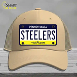 Steelers Pennsylvania State Novelty License Plate Hat Mesh / Khaki