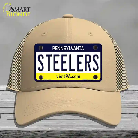 Steelers Pennsylvania State Novelty License Plate Hat Mesh / Khaki