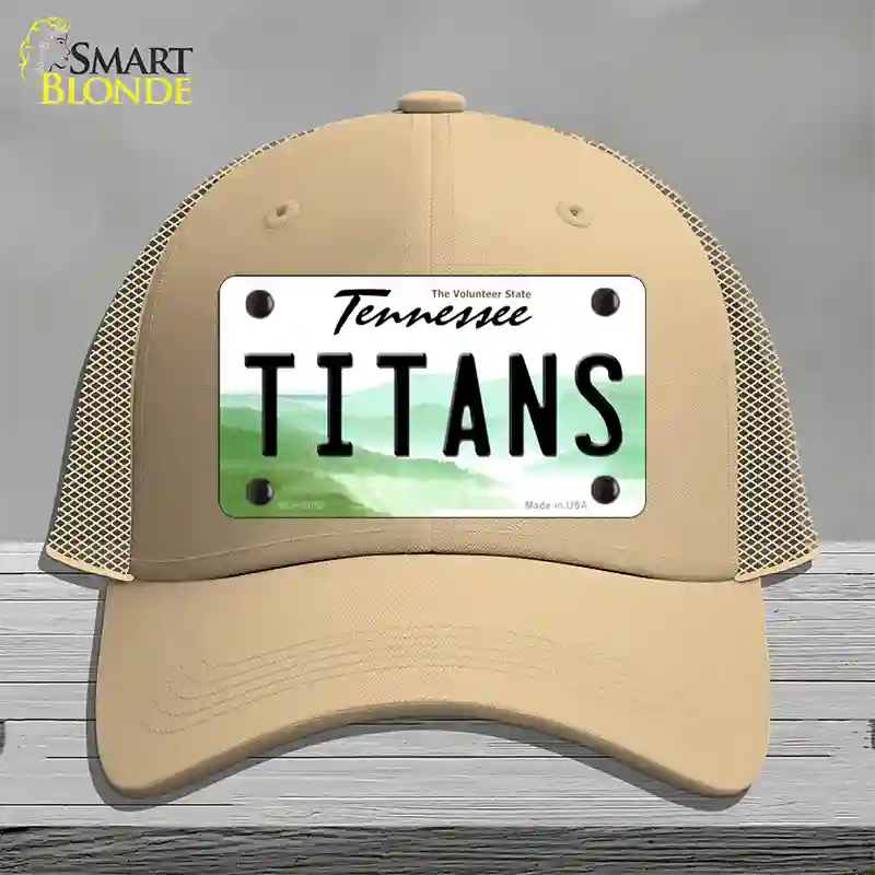 Titans Tennessee State Novelty License Plate Hat Mesh / Khaki