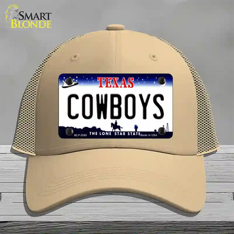 Cowboys Texas State Novelty License Plate Hat Mesh / Khaki