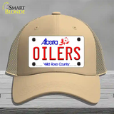 Oilers Alberta Canada Province Novelty License Plate Hat Mesh / Khaki