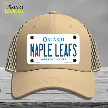 Maple Leafs Ontario Canada Province Novelty License Plate Hat Mesh / Khaki