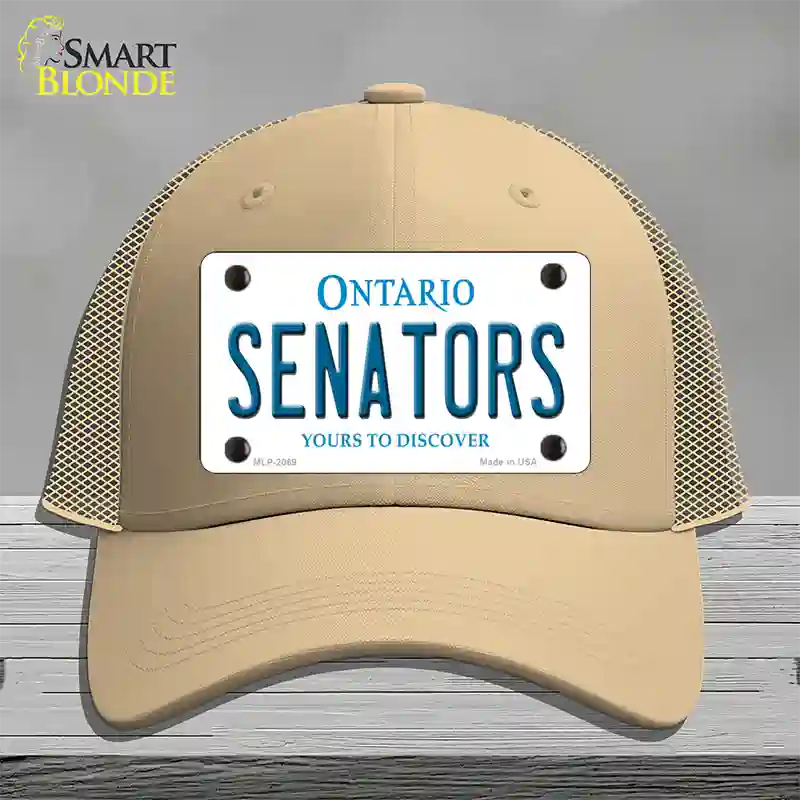 Senators Ontario Canada Province Novelty License Plate Hat Mesh / Khaki