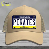 Pirates Pennsylvania State Novelty License Plate Hat Mesh / Khaki