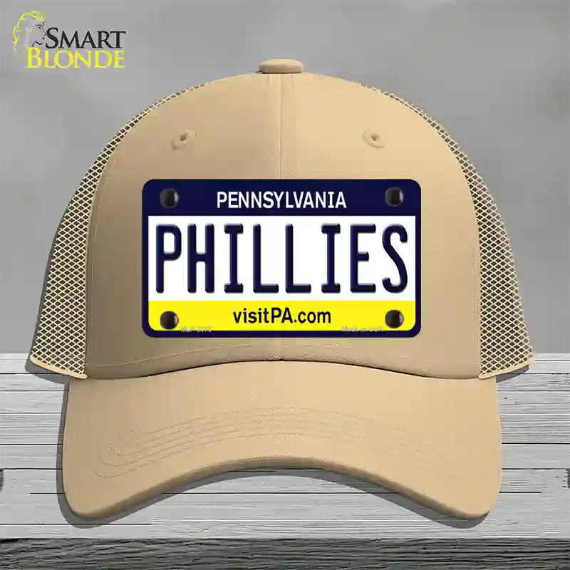 Phillies Pennsylvania State Novelty License Plate Hat Mesh / Khaki