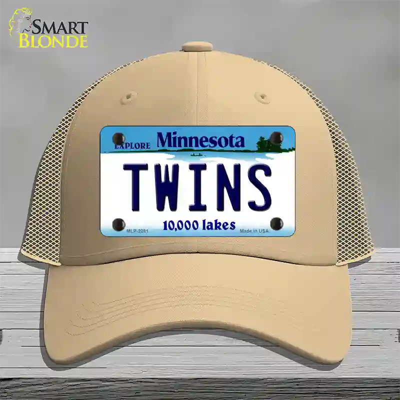 Twins Minnesota State Novelty License Plate Hat Mesh / Khaki