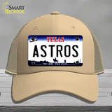 Astros Texas State Novelty License Plate Hat Mesh / Khaki