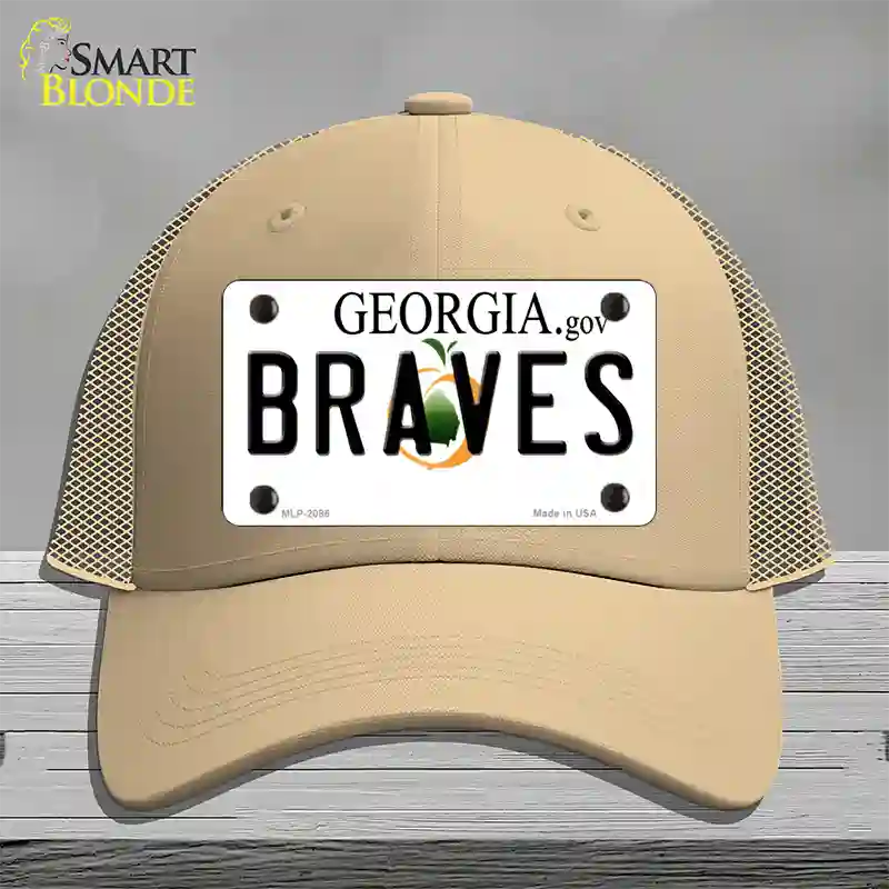 Braves Georgia State Novelty License Plate Hat Mesh / Khaki