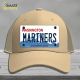 Mariners Washington State Novelty License Plate Hat Mesh / Khaki