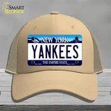 Yankees New York State Novelty License Plate Hat Mesh / Khaki