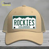 Rockies Colorado State Novelty License Plate Hat Mesh / Khaki