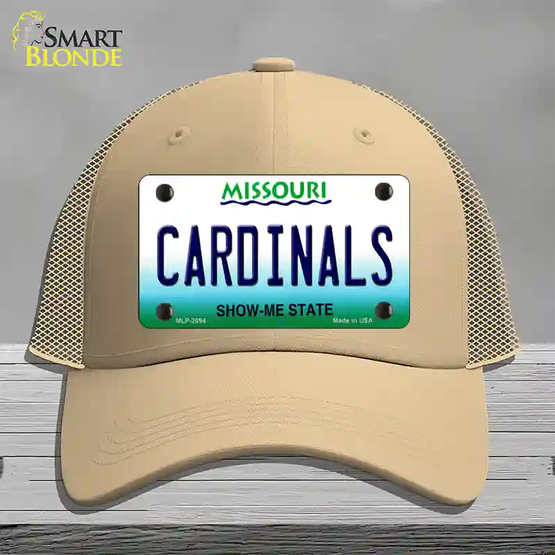 Cardinals Missouri State Novelty License Plate Hat Mesh / Khaki