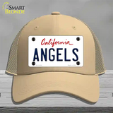 Angels California State Novelty License Plate Hat Mesh / Khaki