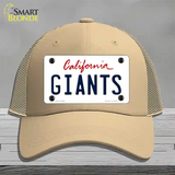 Giants California State Novelty License Plate Hat Mesh / Khaki