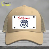 Route 66 Shield California Novelty License Plate Hat Mesh / Khaki