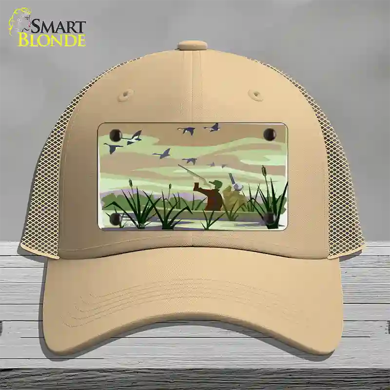 Duck Hunting Camouflage Novelty License Plate Hat Mesh / Khaki