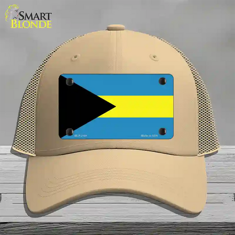 Bahamas Flag Novelty License Plate Hat Mesh / Khaki