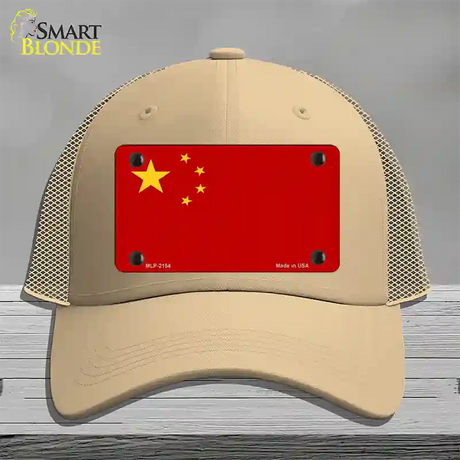 China Flag Novelty License Plate Hat Mesh / Khaki