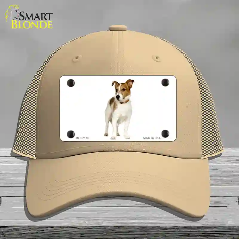 Jack Russell Terrier Dog Novelty License Plate Hat Mesh / Khaki