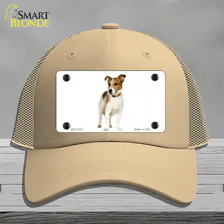 Jack Russell Terrier Dog Novelty License Plate Hat Mesh / Khaki