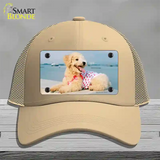 Poodle Dog Novelty License Plate Hat Mesh / Khaki