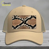 Snake Skin Novelty License Plate Hat Mesh / Khaki