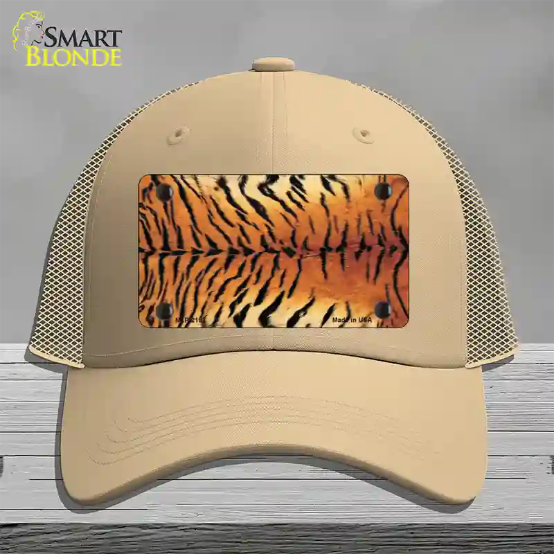 Tiger Pattern Novelty License Plate Hat Mesh / Khaki