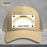 Hawaii State Blank Novelty License Plate Hat Mesh / Khaki