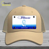 Illinois State Blank Novelty License Plate Hat Mesh / Khaki