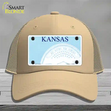 Kansas State Blank Novelty License Plate Hat Mesh / Khaki