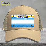 Nevada State Blank Novelty License Plate Hat Mesh / Khaki