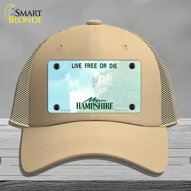 New Hampshire State Blank Novelty License Plate Hat Mesh / Khaki