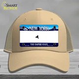 New York State State Blank Novelty License Plate Hat Mesh / Khaki