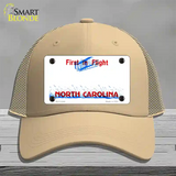 North Carolina State Blank Novelty License Plate Hat Mesh / Khaki