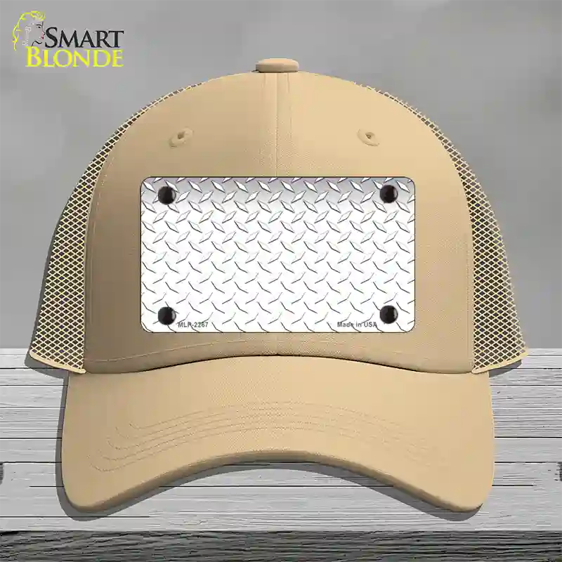 Diamond White Novelty License Plate Hat Mesh / Khaki