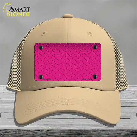 Diamond Pink Novelty License Plate Hat Mesh / Khaki