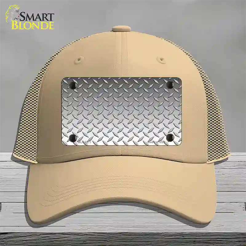 Diamond Silver Novelty License Plate Hat Mesh / Khaki