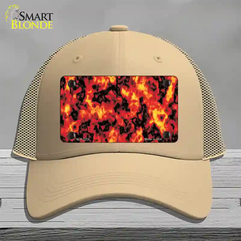 Fire Explosion Novelty License Plate Hat Mesh / Khaki