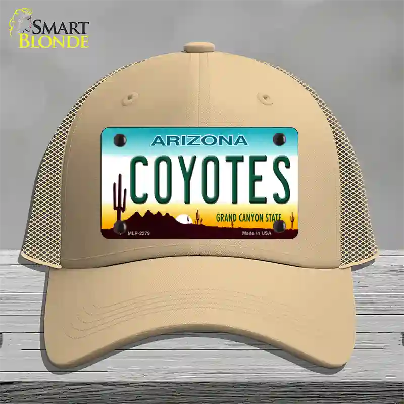 Coyotes Arizona State Novelty License Plate Hat Mesh / Khaki