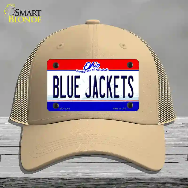 Blue Jackets Ohio State Novelty License Plate Hat Mesh / Khaki