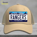 Rangers New York State Novelty License Plate Hat Mesh / Khaki