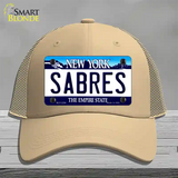 Sabres New York State Novelty License Plate Hat Mesh / Khaki