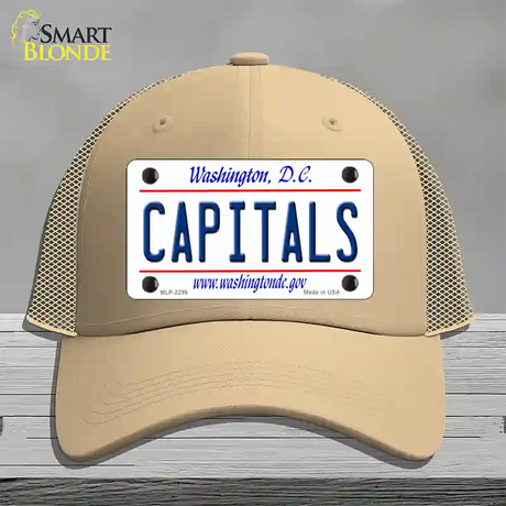 Capitals Washington DC State Novelty License Plate Hat Mesh / Khaki